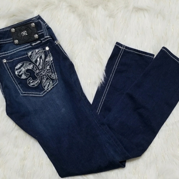 Miss Me Easy Skinny Zebra Jeweled Embellished Sequined Bling Plus Size Jeans 36 - Picture 2 of 5